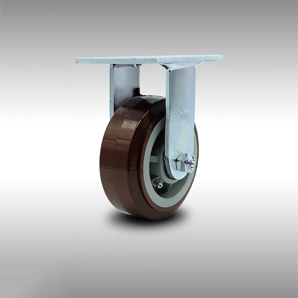 5 Inch Stainless Steel Polyurethane Wheel Rigid Caster with Ball Bearing SCC